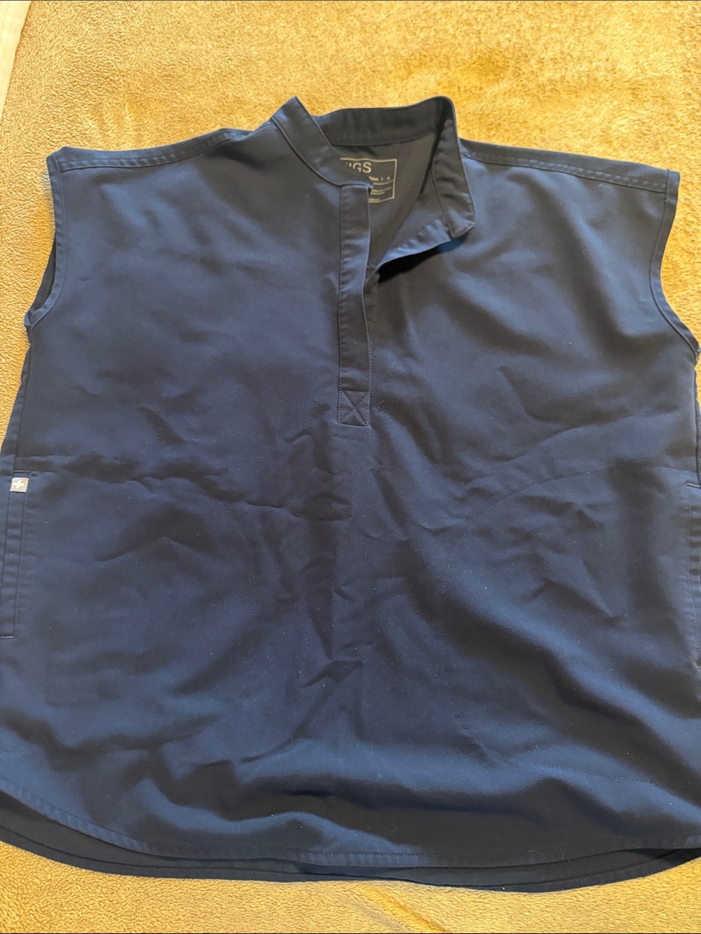 Figs Men's Navy Sleeveless Popover Polo